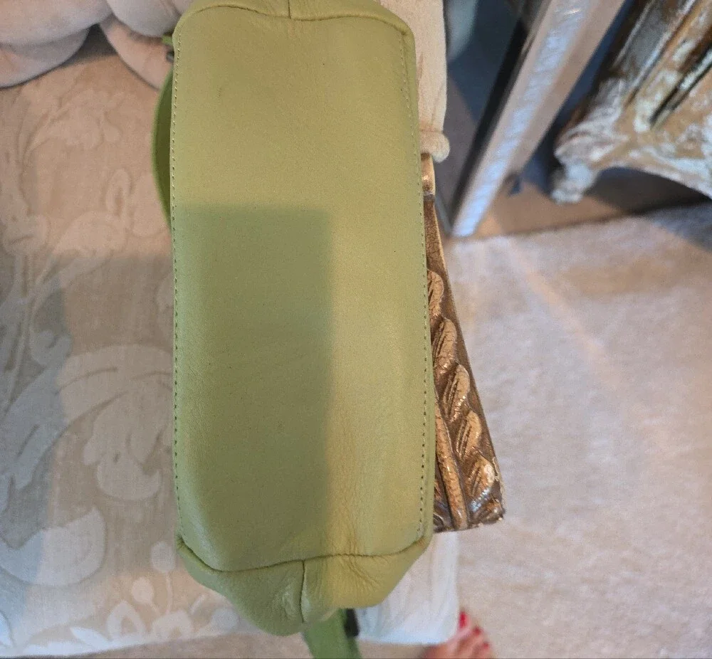 Stone & Co. Light Green Leather Shoulder Bag